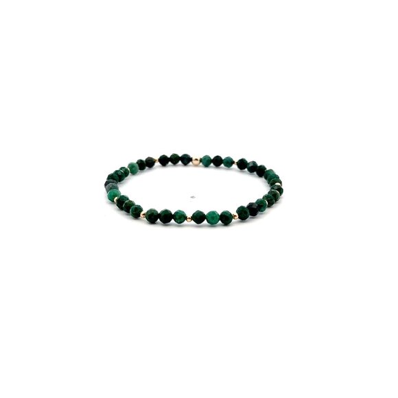 Natural Emerald Gemstones Mini 3.5mm 18K Yellow Gold Charm Bead May Birthstone - Picture 1 of 5